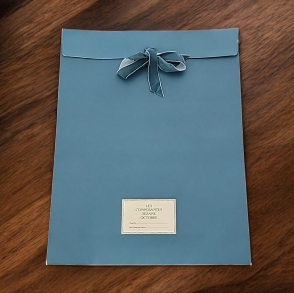 SEZANE Blue Paper Gift Bag Tissue Wrap for Scarf Pouch Purse Wrapping France - Picture 2 of 10